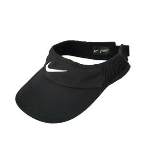 Nike Featherlight Visor Hat Cap Black Dri-Fit Unisex Golf Tennis Running Dri-fit
